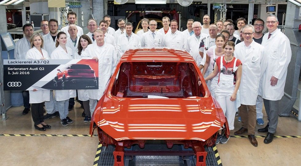 Start of series production of Audi Q2 at main plant in Ingolstadt at the paint shop.